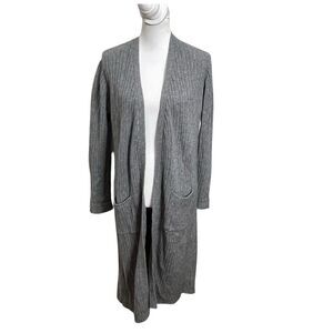 Naadam NWT Ribbed Duster Cardigan Sweater Gray Wool Cotton Women’s Size Small